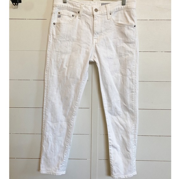 AG Adriano Goldschmied The Ex Boyfriend Slouchy Slim White Denim Jeans 27X28 EUC - Picture 12 of 12